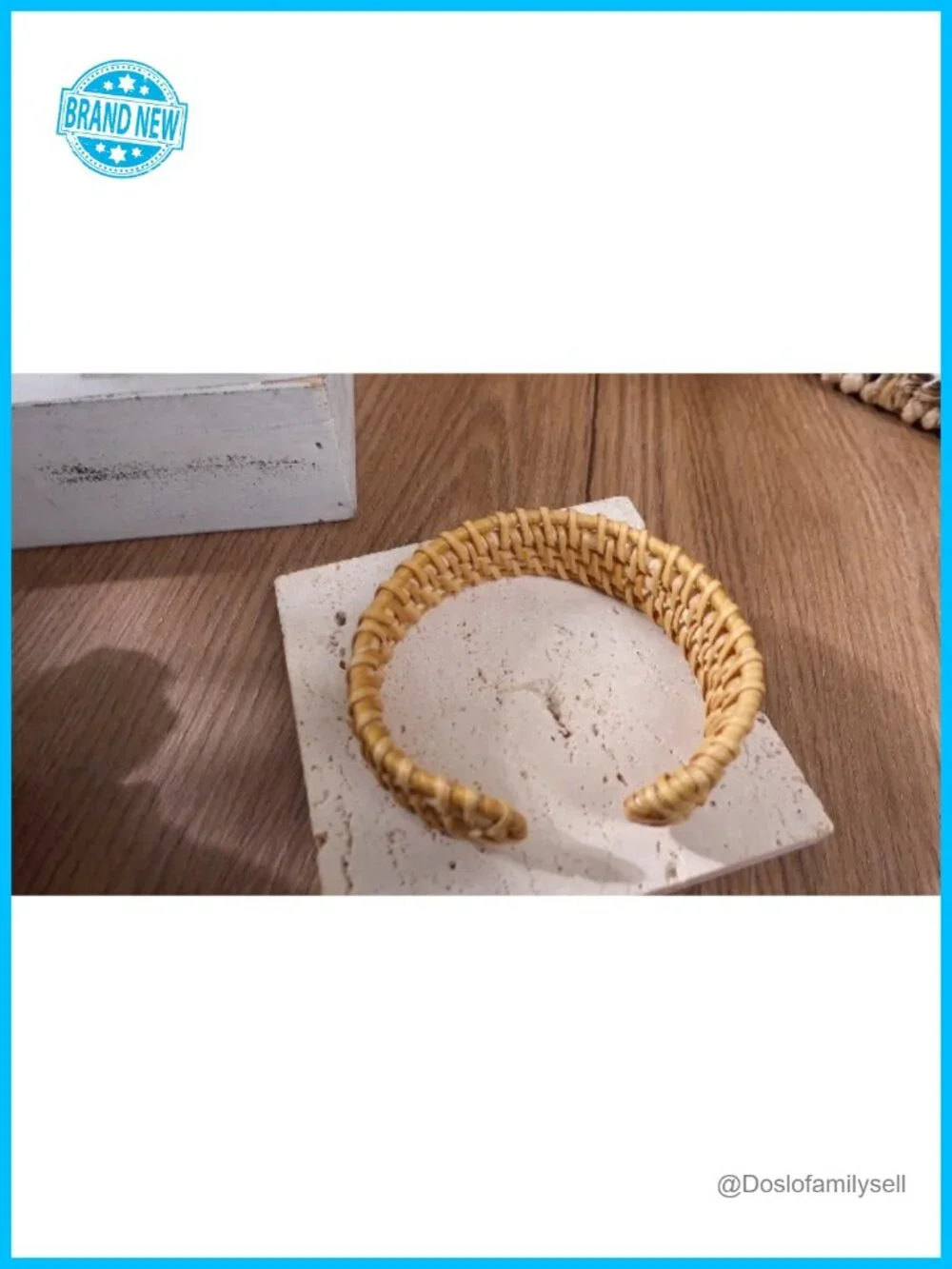 Handwoven Rattan Cuff Bracelet Set Bohemian Chunky Wrap Bangle Summer Ethnic